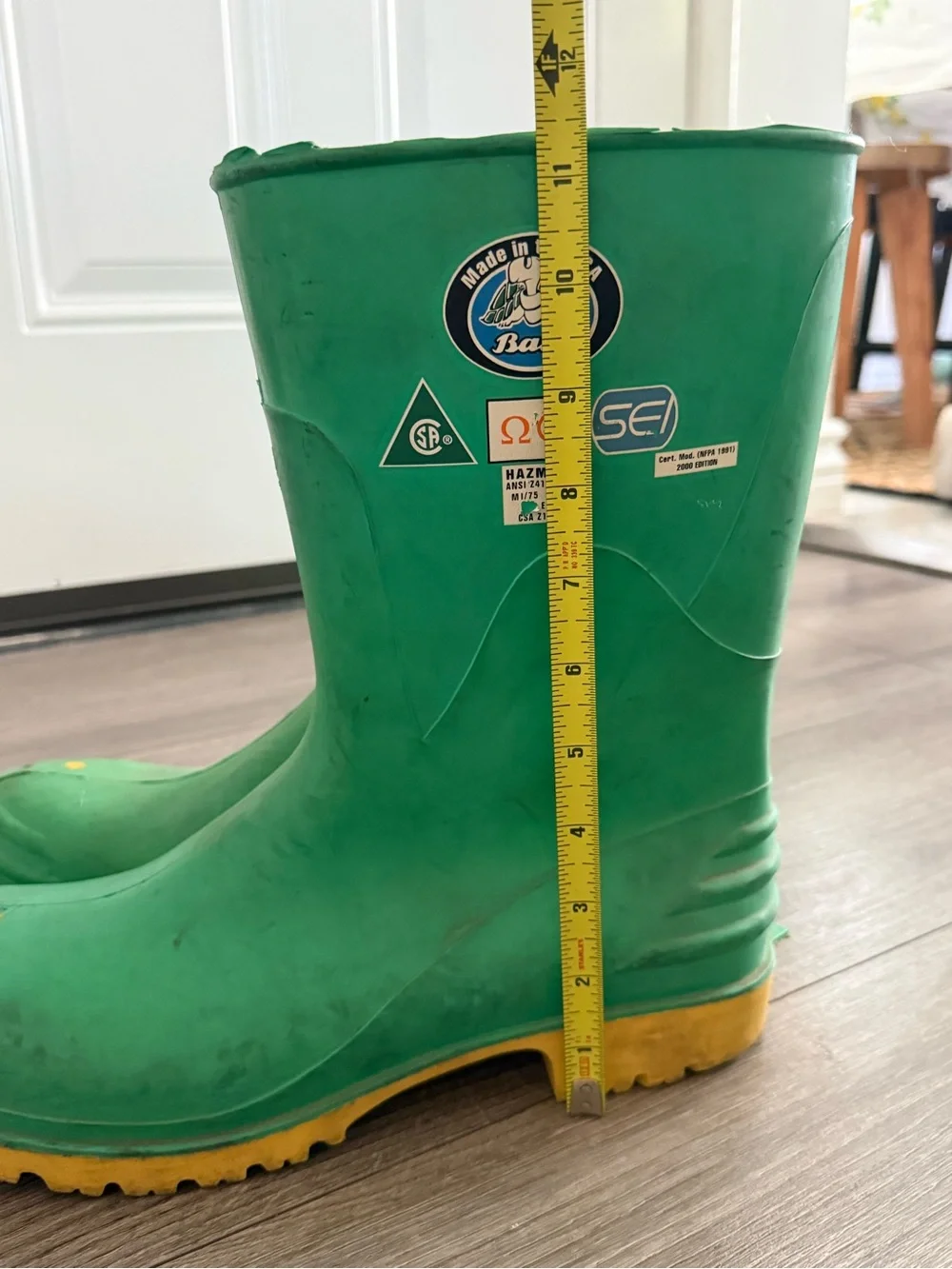 Bata Hazmax Green Rubber Work Boots Men's 12 Medium (D) EH MPN 19971